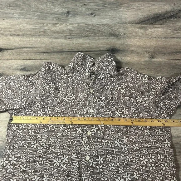 Ermenegildo Zegna Shirt Mens 2XL Brown Floral Print Button Up Collar - Picture 5 of 6